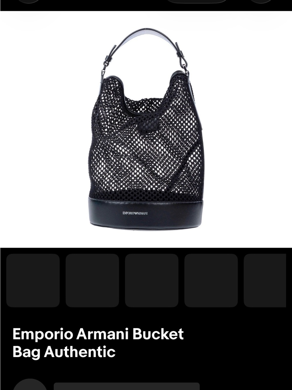 Emporio Armani Black Bucket Bag
